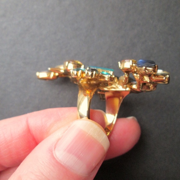 💍🦚 ERICKSON BEAMON ROCKS Cocktail Ring Size 7 - Picture 11 of 15